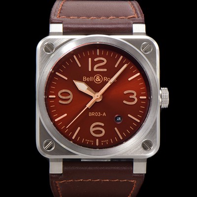 홍콩명품 [벨앤로즈] 남성용 BR03A 스테인레스 스틸 오토매틱 9015 타입 41mm 가죽줄 버건디 다이얼 bel4104  