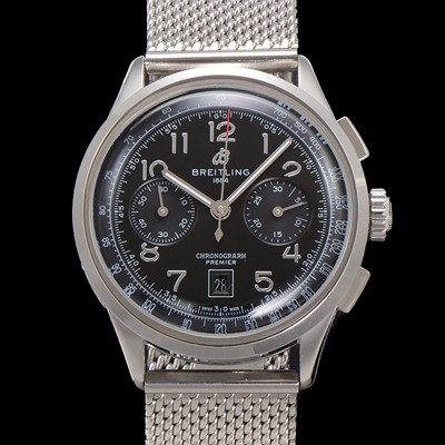 홍콩명품 [브라이틀링] 남성용 프리미에르 AB0145221B1P1 크로노그래프 7750 타입 오토매틱 42mm 메쉬밴드 블랙 다이얼 bre6020  