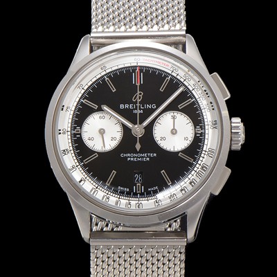 홍콩명품 [브라이틀링] 남성용 프리미에르 AB0118371B1P2 크로노그래프 7750 타입 오토매틱 42mm 메쉬밴드 블랙 다이얼 bre6022  