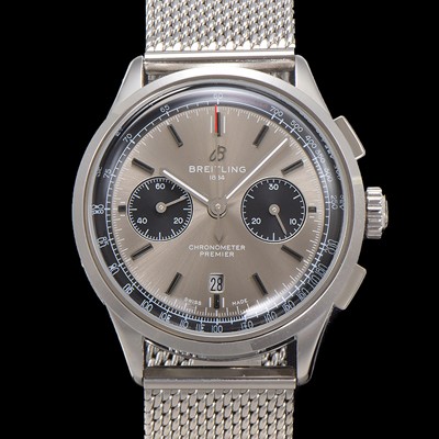 홍콩명품 [브라이틀링] 남성용 프리미에르 AB0118221B1P2 크로노그래프 7750 타입 오토매틱 42mm 메쉬밴드 그레이 다이얼 bre6023  