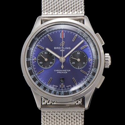 홍콩명품 [브라이틀링] 남성용 프리미에르 AB0118221C1P1 크로노그래프 7750 타입 오토매틱 42mm 메쉬밴드 블루 다이얼 bre6015  