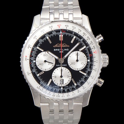 홍콩명품 [브라이틀링] 남성용 네비타이머 AB0138211B1A1 크로노그래프 ETA7750-2 타입 오토매틱 43mm 메탈줄 블랙 다이얼 bre6007  