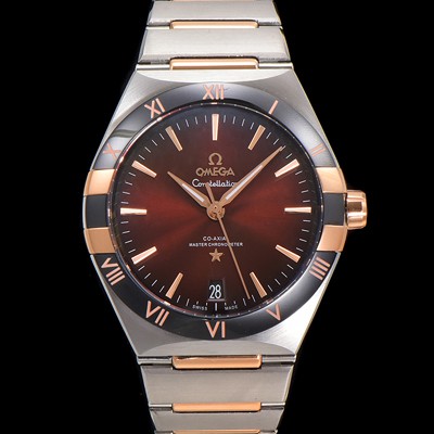 홍콩명품 [오메가] 남성용 1:1수제공정! 131.23.41.21.11.001 무브UP 컨스틸레이션 코-엑시얼 마스터 오토매틱 Cal.8900타입 41mm 18K 로즈골드 메탈줄 진 브라운 다이얼 omg20185  