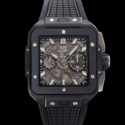 홍콩명품 [휴블렛] 남성용 스퀘어 뱅 유니코 821.CI.0170.RX 스켈레톤 다이얼 티타늄 에디션 세라믹 42미리 오토매틱 무브먼트 우레탄 러버밴드 hub2135  