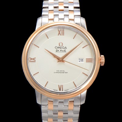 홍콩명품 [오메가] 남성용 드빌 프레스티지 424.20.37.20.02.002 오토매틱 Cal.8800타입 39.5mm 18K 로즈골드 메탈줄 화이트 다이얼 omg20200  