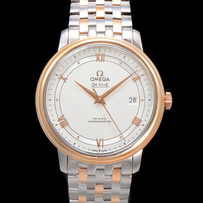 홍콩명품 [오메가] 남성용 드빌 프레스티지 424.20.40.20.02.002 오토매틱 Cal.8800타입 39.5mm 18K 로즈골드 메탈줄 화이트 다이얼 omg20204  