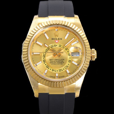 홍콩명품 [로렉스] 남성용 스카이더웰러 m336238-0001 18K 옐루골드 42mm 오토매틱 Cal.9002 타입 우레탄줄 골드 다이얼 rol5311  