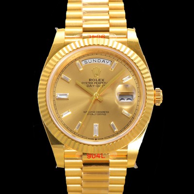 홍콩명품 [로렉스] 남성용 데이데이트 m228238-0005 18K 옐로우골드 40mm 오토매틱 Cal.3255 타입 샴페인 바게트 다이얼 rol5300  