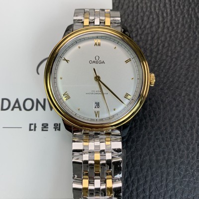 홍콩명품 [오메가] 남성용 드빌 프레스티지 434.20.40.20.02.002 오토매틱 Cal.8800타입 40mm 18K 옐로우골드 메탈줄 화이트 다이얼 omg20218  