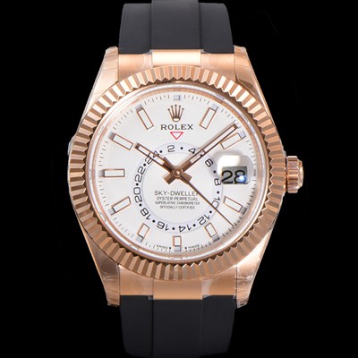 홍콩명품 [로렉스] 남성용 스카이더웰러 m336235-0003 18K 로즈골드 42mm 오토매틱 Cal.9002 타입 우레탄줄 화이트 다이얼 rol5313  
