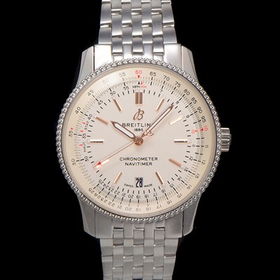 홍콩명품 [브라이틀링] 남성용 네비타이머 A17326211G1A1 크로노그래프 오토매틱 2824 타입 41mm 메탈줄 화이트 다이얼 bre6031  