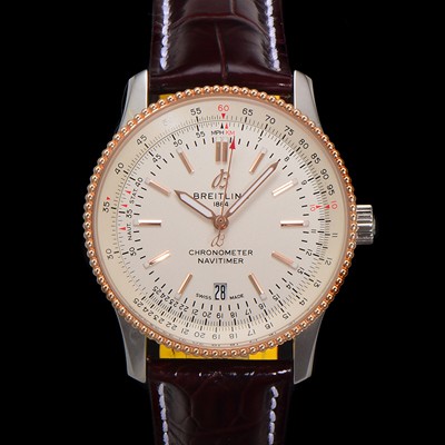 홍콩명품 [브라이틀링] 남성용 네비타이머 U17326211G1P1 크로노그래프 오토매틱 2824 타입 41mm 가죽줄 화이트 다이얼 bre6043  