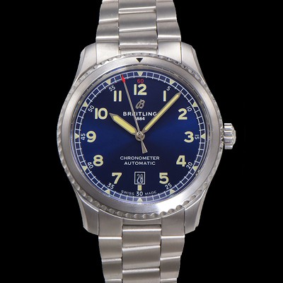 홍콩명품 [브라이틀링] 남성용 네비타이머 A17314101C1A1 오토매틱 2824 타입 41mm 메탈줄 블루 다이얼 bre6054  