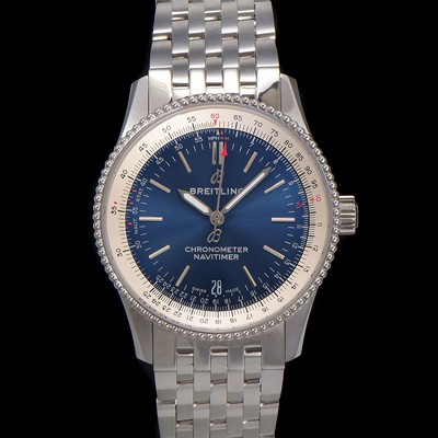 홍콩명품 [브라이틀링] 남성용 네비타이머 A17325211C1A1 크로노그래프 오토매틱 2824타입 38mm 메탈줄 블루 다이얼 bre6025  