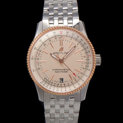 홍콩명품 [브라이틀링] 남성용 네비타이머 U17325211G1A1 크로노그래프 오토매틱 2824타입 38mm 메탈줄 화이트 다이얼 bre6027  