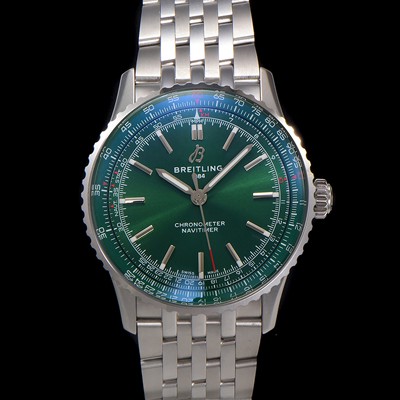 홍콩명품 [브라이틀링] 남성용 네비타이머 A17329371L1A1 크로노그래프 오토매틱 2824 타입 41mm 메탈줄 그린 다이얼 bre6038  