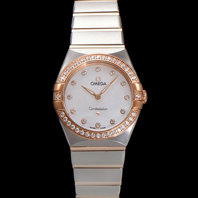 홍콩명품 [오메가] 여성용 컨스틀레이션 131.25.28.60.55.001 로즈골드 다이아몬드 세팅 베젤 28mm 쿼츠 무브먼트 화이트 자개 다이얼 omg0152  