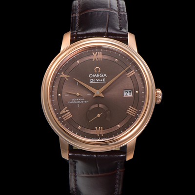홍콩명품 [오메가] 남성용 드빌 424.23.40.21.13.001 프레스티지 코-액시얼 39.5mm  18K 로즈골드 오토매틱 Cal.2627 타입 빈티지 브라운 다이얼 omg0174  