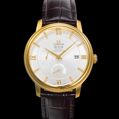 홍콩명품 [오메가] 남성용 드빌 424.53.40.21.52.001 프레스티지 코-액시얼 39.5mm  18K 옐로우골드 오토매틱 Cal.2627 타입 블루 다이얼 omg0178  