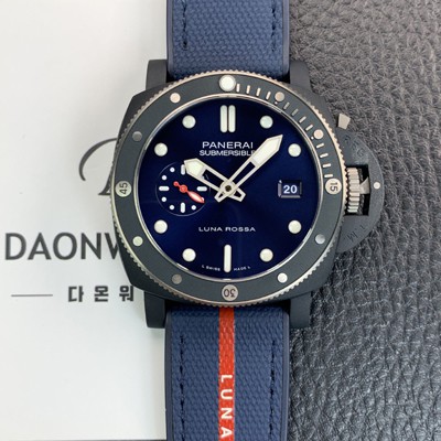홍콩명품 [파네라이] 남성용 서브머시블 콰란타콰트로 루나로사 PAM01466 티-세라미테크™ 44mm 오토매틱 Cal P. 900타입 블루 다이얼 pan5230  