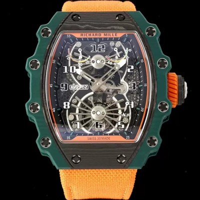 홍콩명품 [리차드밀레] 남성용 RM21-02 투어빌론 포지드 카본 51mm 투르비용 무브먼트 스켈레톤 다이얼 ric0306  