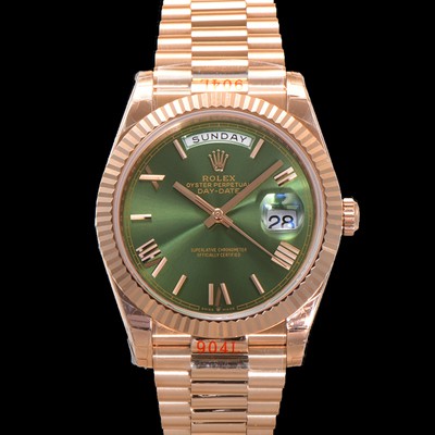 홍콩명품 [로렉스] 남성용 New 데이데이트 m228235-0025 무게187g 18K 로즈골드 40mm 오토매틱 Cal.2836-2 타입 올리브 로마 다이얼 rol5400  