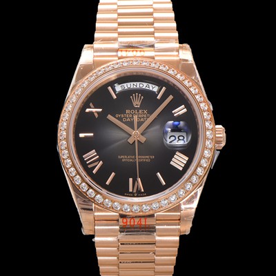 홍콩명품 [로렉스] 남성용 New 데이데이트 m228345rbr-0025 무게187g 18K 로즈골드 40mm 오토매틱 Cal.2836-2 타입 다이아몬드/슬레이트 옴브레 다이얼 rol5401  