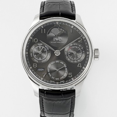 홍콩명품 [아이더블유씨] 남성용 포루투기즈 IW503301 퍼페추얼 캘린더 싱글 문 44mm 오토매틱 무브먼트 그레이 다이얼 iwc4106  