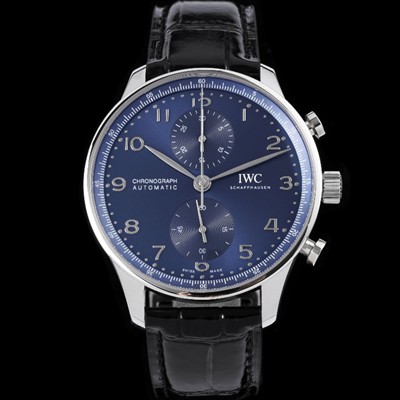 홍콩명품 [아이더블유씨] 남성용 신상품 / 포르투기즈 IW371606 크로노그래프 오토매틱 Cal.69355 타입 41미리 가죽줄 블루 다이얼 iwc4091  