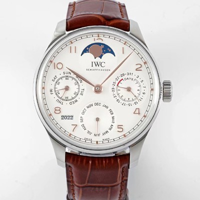 홍콩명품 [아이더블유씨] 남성용 포루투기즈 IW503307 퍼페추얼 캘린더 싱글 문 44mm 오토매틱 무브먼트 화이트 다이얼 iwc4107  