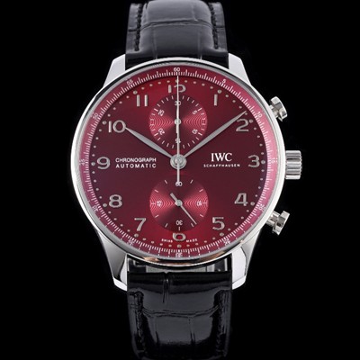홍콩명품 [아이더블유씨] 남성용 신상품 / 포르투기즈 IW371616 크로노그래프 오토매틱 Cal.69355 타입 41미리 가죽줄 레드 다이얼 iwc4092  