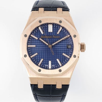 홍콩명품 [오데마피게] 남성용 로얄오크 셀프와인딩 15510OR.OO.D315CR.02 18K 로즈골드 41mm 오토매틱 Cal.4302 무브먼트 블루 와플 다이얼 aud6548  