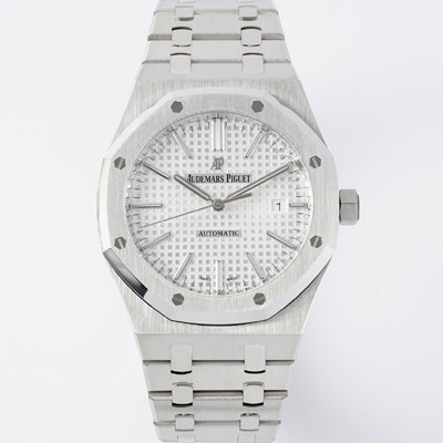 홍콩명품 [오데마피게] 남성용 15400ST.OO.1220ST.02 로얄오크 41mm 오토매틱 Cal.3120무브먼트 실버 와플 다이얼 aud6526  