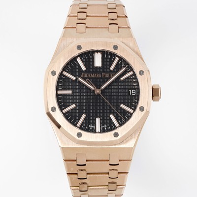 홍콩명품 [오데마피게] 남성용 로얄오크 셀프와인딩 15510OR.OO.D002CR.02 18K 로즈골드 41mm 오토매틱 Cal.4302 무브먼트 블랙 와플 다이얼 aud6549  