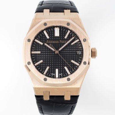 홍콩명품 [오데마피게] 남성용 로얄오크 셀프와인딩 15510OR.OO.D002CR.02 18K 로즈골드 41mm 오토매틱 Cal.4302 무브먼트 블랙 와플 다이얼 aud6550  
