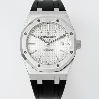 홍콩명품 [오데마피게] 남성용 15400ST.OO.1220ST.02 로얄오크 41mm 오토매틱 Cal.3120무브먼트 실버 와플 다이얼 aud6530  