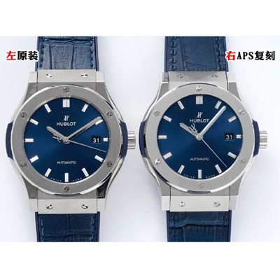 홍콩명품 [휴블렛] 남성용 클래식 퓨전 542.NX.7170.LR 42mm 오토매틱 2892 타입 가죽/러버 믹스 블루 다이얼 hub2136  