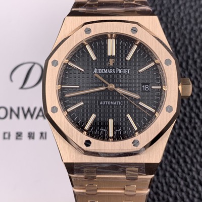 홍콩명품 [오데마피게] 남성용 15400OR.OO.1220OR.01 로얄오크 18k 로즈골드 41mm 오토매틱 Cal.3120무브먼트 블랙 와플 다이얼 aud6534  