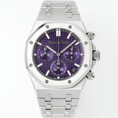 홍콩명품 [오데마피게] 남성용 로얄오크 26240BC.OO.1320BC.01 크로노그래프 41mm 오토매틱 Cal.4401 타입 퍼플 와플 다이얼 aud6555  