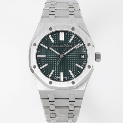 홍콩명품 [오데마피게] 남성용 로얄오크 셀프와인딩 15510ST.OO.1320ST.09 41mm 오토매틱 Cal.4302 무브먼트 그린 와플 다이얼 aud6545  