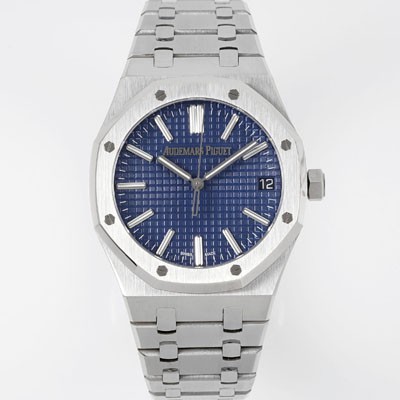 홍콩명품 [오데마피게] 남성용 로얄오크 셀프와인딩 15510ST.OO.1320ST.06 41mm 오토매틱 Cal.4302 무브먼트 블루 와플 다이얼 aud6546  