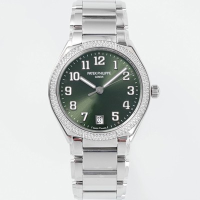 홍콩명품 [파텍필립] 여성용 트웬티-포 티파니 7300/1200A-011 다이아몬드 36mm 오토매틱 Cal.324 타입 올리브 그린 다이얼 pat2231  