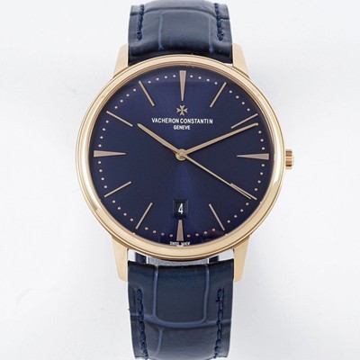홍콩명품 [바쉐론콘스탄틴] 남성용 패트리모니 85180/000R-B515 셀프 와인딩 드레스 워치!! 18K 로즈골드 케이스 블루 다이얼 오토매틱 무브먼트 vac1162  