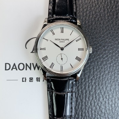 홍콩명품 [파텍필립] 남성용 칼라트라바 가죽줄 39mm 오토매틱 324 타입 화이트 다이얼 pat2247  
