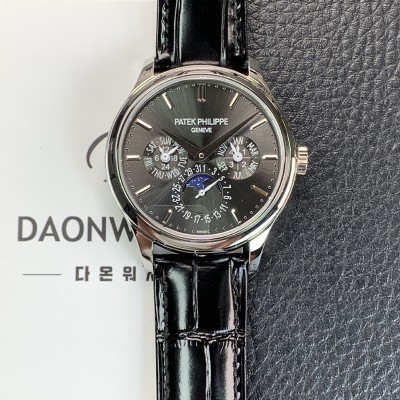 홍콩명품 [파텍필립] 남성용 퍼페추얼 캘린더 5140 가죽줄 40mm 오토매틱 Cal.240 타입 그레이 다이얼 pat2238  