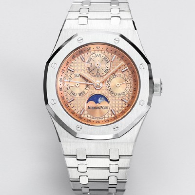 홍콩명품 [오데마피게] 남성용 로얄오크 26574 퍼페츄얼 캘린더 문페이즈 41mm 로즈골드 다이얼 신형 5134 오토매틱 무브먼트 aud4207  