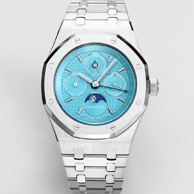 홍콩명품 [오데마피게] 남성용 로얄오크 26574 퍼페츄얼 캘린더 문페이즈 41mm 티파니블루 다이얼 신형 5134 오토매틱 무브먼트 aud4209  