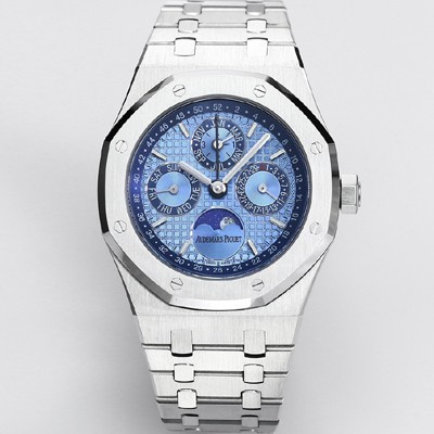 홍콩명품 [오데마피게] 남성용 로얄오크 26574 퍼페츄얼 캘린더 문페이즈 41mm 아이스블루 다이얼 신형 5134 오토매틱 무브먼트 aud4210  