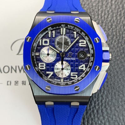 홍콩명품 [오데마피게] 남성용 로얄오크 오프쇼어 26405CE.OO.A030CA.01 세라믹 베젤 크로노그래프 44mm 오토매틱 무브먼트 블루 다이얼 aud6584  