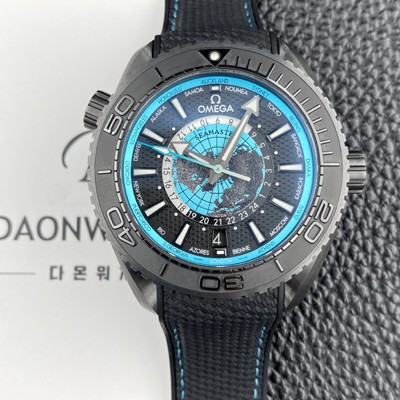 홍콩명품 [오메가] 남성용 씨마스터 GMT 세라믹 215.92.46.22.01.006 플래닛 오션 600m 코액시얼 월드타이머 45.5mm 마스터 크로노미터 오토매틱 Cal.8938 타입 블랙 다이얼 omg0232  